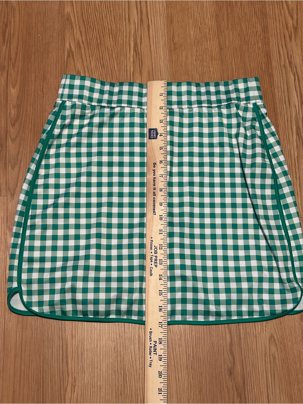 J. Crew Green White Gingham Athletic Skort Size Medium - Picture 4 of 6